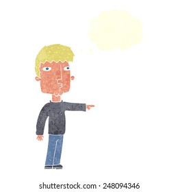 cartoon pointing man with speech bubble