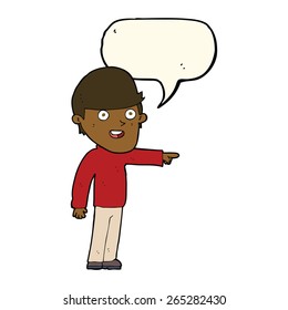 cartoon pointing man with speech bubble