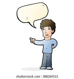 cartoon pointing man with speech bubble