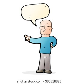 cartoon pointing man with speech bubble