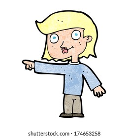 cartoon pointing person