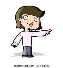 cartoon pointing person