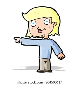 cartoon pointing person