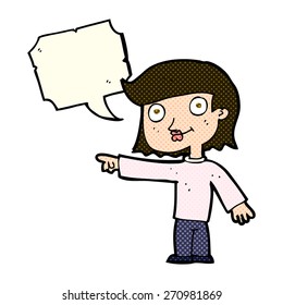 cartoon pointing person with speech bubble