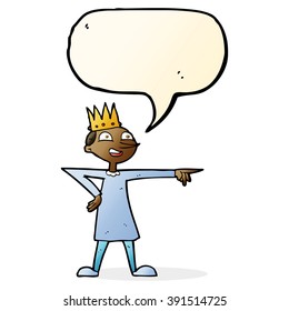 Cartoon-Zeigeprinz mit Sprachblase