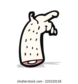 caricatura apuntando al brazo cortado