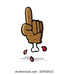 cartoon pointing severed hand
