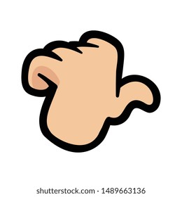 Cartoon Pointing With Thumb Illustration