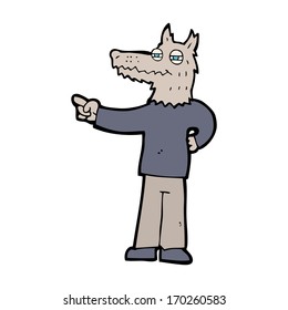 caricatura apuntando a un hombre lobo