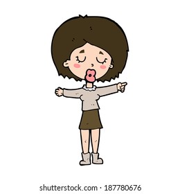 cartoon pointing woman