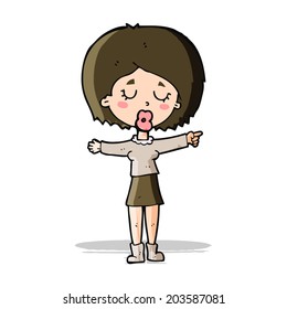 cartoon pointing woman
