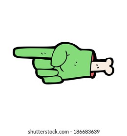 cartoon pointing zombie hand symbol
