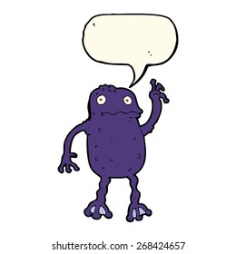 cartoon poisonous frog with speech bubble
