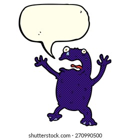 cartoon poisonous frog with speech bubble