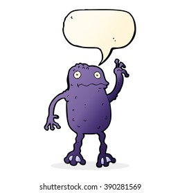 cartoon poisonous frog with speech bubble