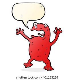 cartoon poisonous frog with speech bubble