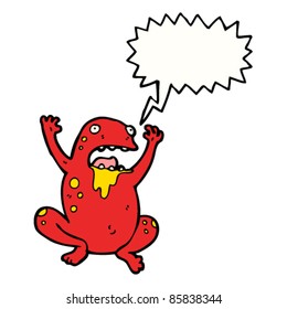 cartoon poisonous frog with speech bubble