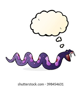 cartoon poisonous snake with thought bubble