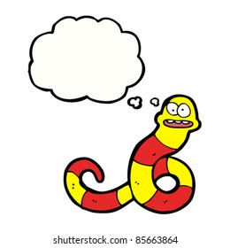 cartoon poisonous snake with thought bubble