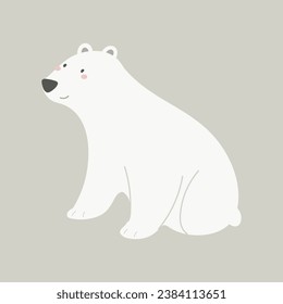 Cartoon polar bear. Colorful vector illustration, flat style. design for greeting cards, print, poster