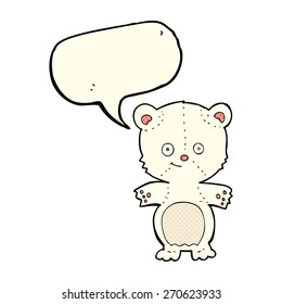 cartoon polar bear cub with speech bubble