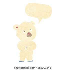 cartoon polar bear cub with speech bubble