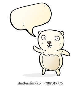 el oso polar de dibujos animados con burbuja de habla