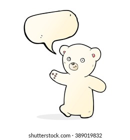 cartoon polar bear cub with speech bubble