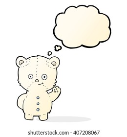 cartoon polar bear cub with thought bubble