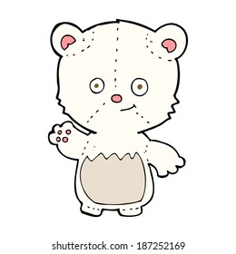 cartoon polar bear cub waving