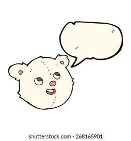 cartoon polar bear face with speech bubble