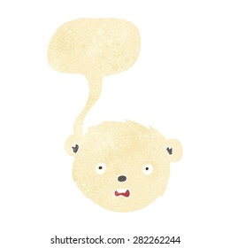 Karikatur-Eisbär-Gesicht mit Sprachblase