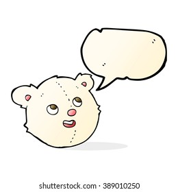 cartoon polar bear face with speech bubble