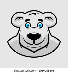 Cartoon polar bear head