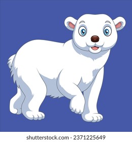 Cartoon polar bear isolated 2 animal character design illustration