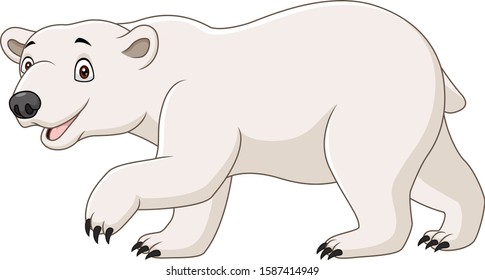 Cartoon Polar Bear Isolated On White Stock Vector (Royalty Free ...