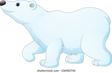 Cartoon polar bear isolated on white background