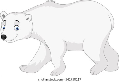 Cartoon polar bear isolated on white background