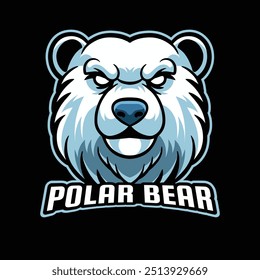 Cartoon Polar Bear Mascot Logo Illustration