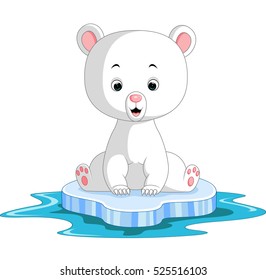 cartoon Polar bear on ice
