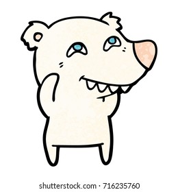 cartoon polar bear showing teeth