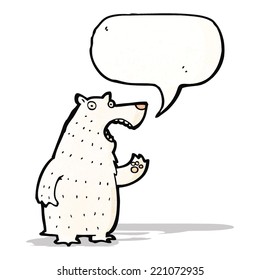 oso polar de caricatura con burbuja de habla