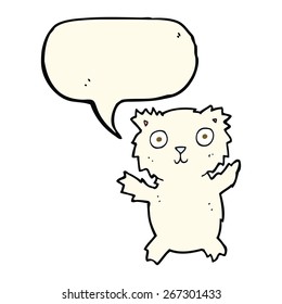 oso polar de caricatura con burbuja de habla