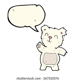 oso polar de caricatura con burbuja de habla