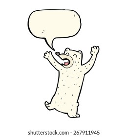 cartoon polar bear with speech bubble