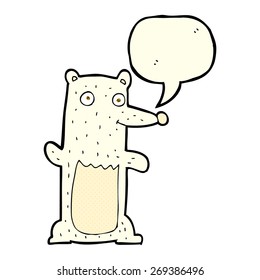 Karikaturbär mit Sprachblase