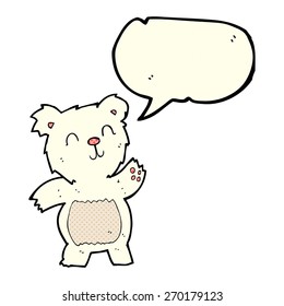 oso polar de caricatura con burbuja de habla