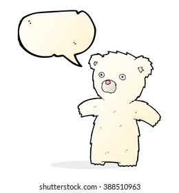 cartoon polar bear with speech bubble