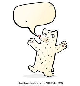 cartoon polar bear with speech bubble