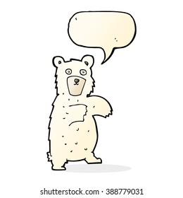 oso polar de caricatura con burbuja de habla